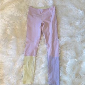 Outdoor Voices bright tri-tone leggings